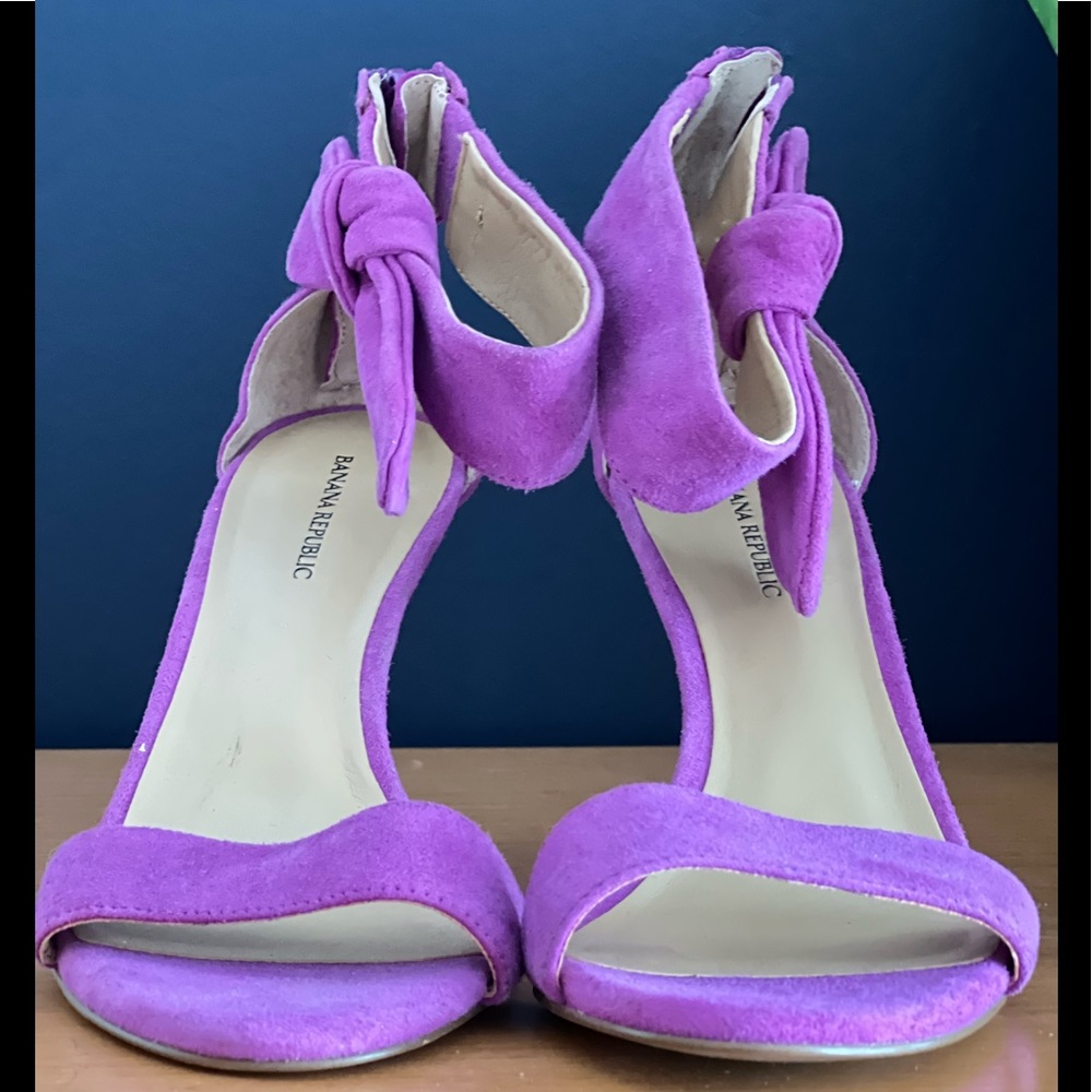 Purple suede Banana Republic sandals